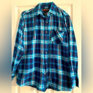 Northpoint Flannel Shirt Button Up Adult Large Plaid Pocket Collared